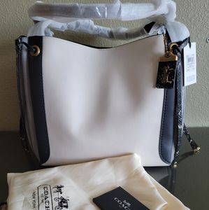 Coach Harmony Hobo In chalk/grey Snakeskin with coach wallet